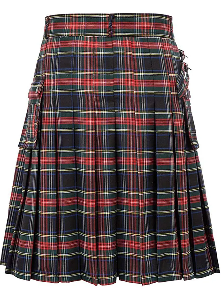 Mens Plaid Pleated Skirt