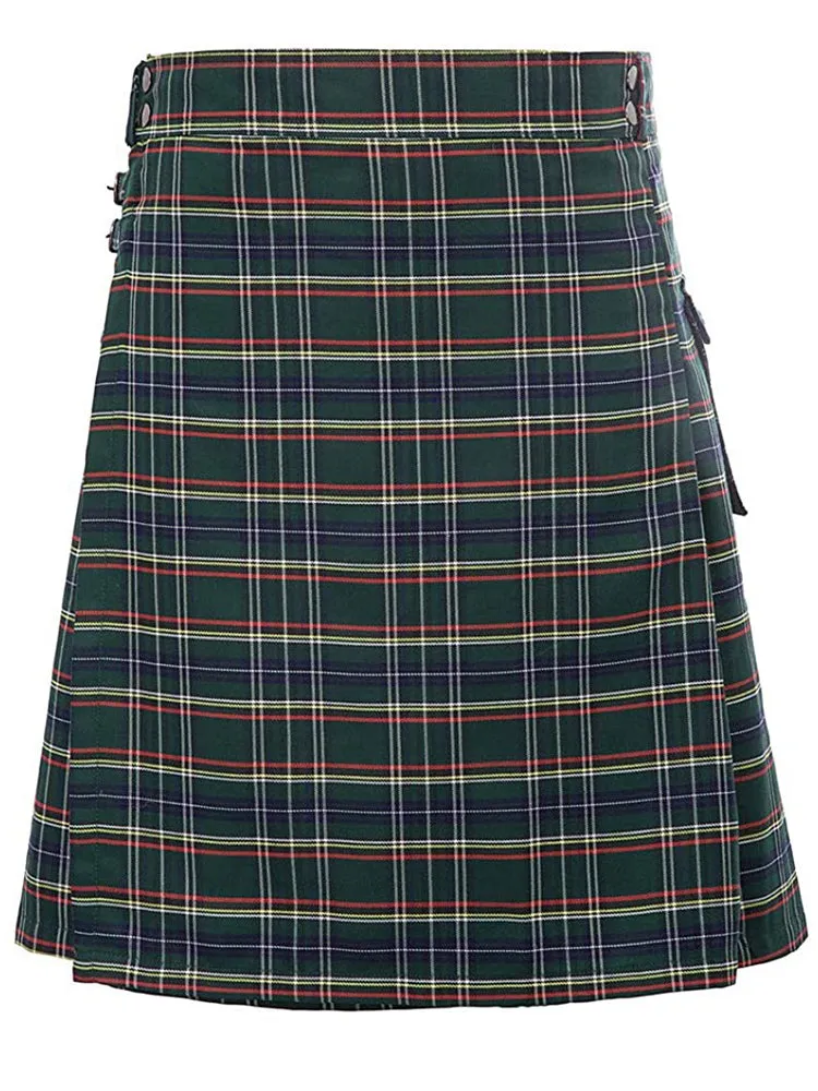 Mens Plaid Pleated Skirt