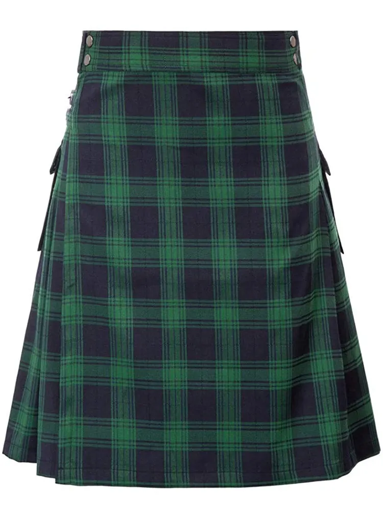 Mens Plaid Pleated Skirt