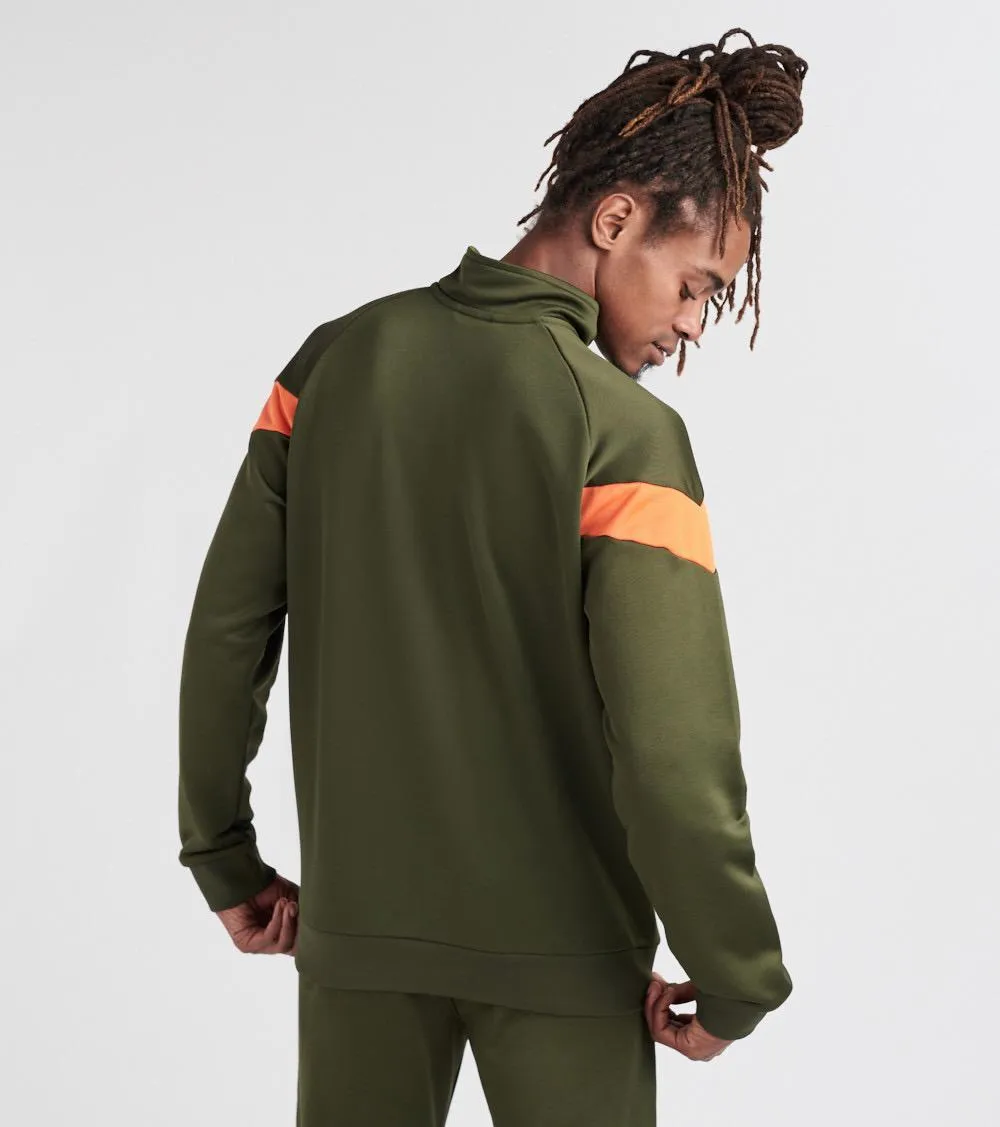 Mens Puma Mcs Track Zip Up Jacket In Dark Green