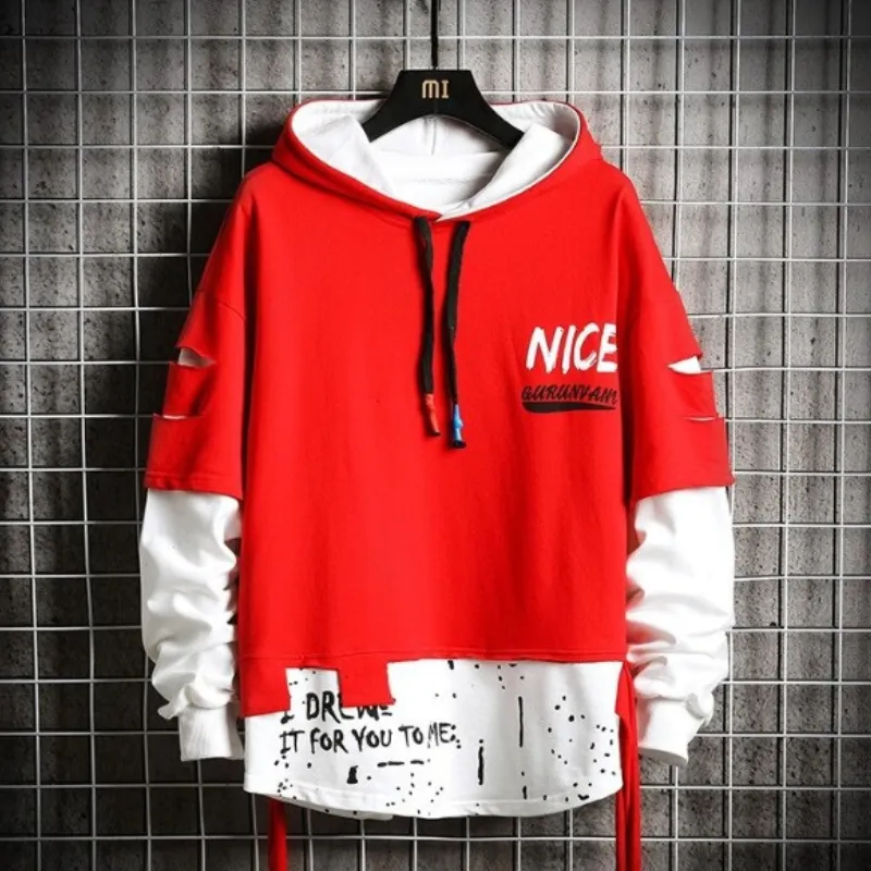 Men's Streetwear Printed Pullover Hoodie