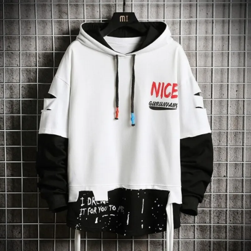 Men's Streetwear Printed Pullover Hoodie