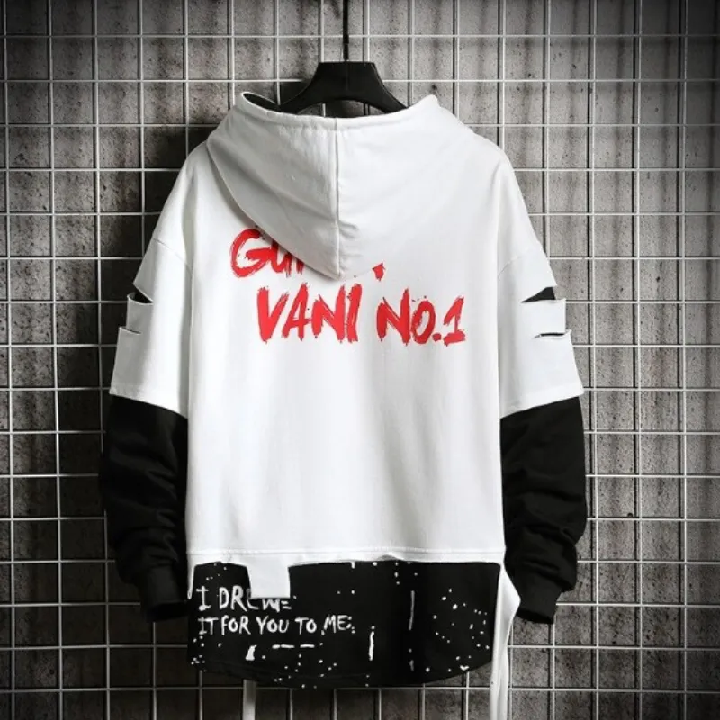 Men's Streetwear Printed Pullover Hoodie