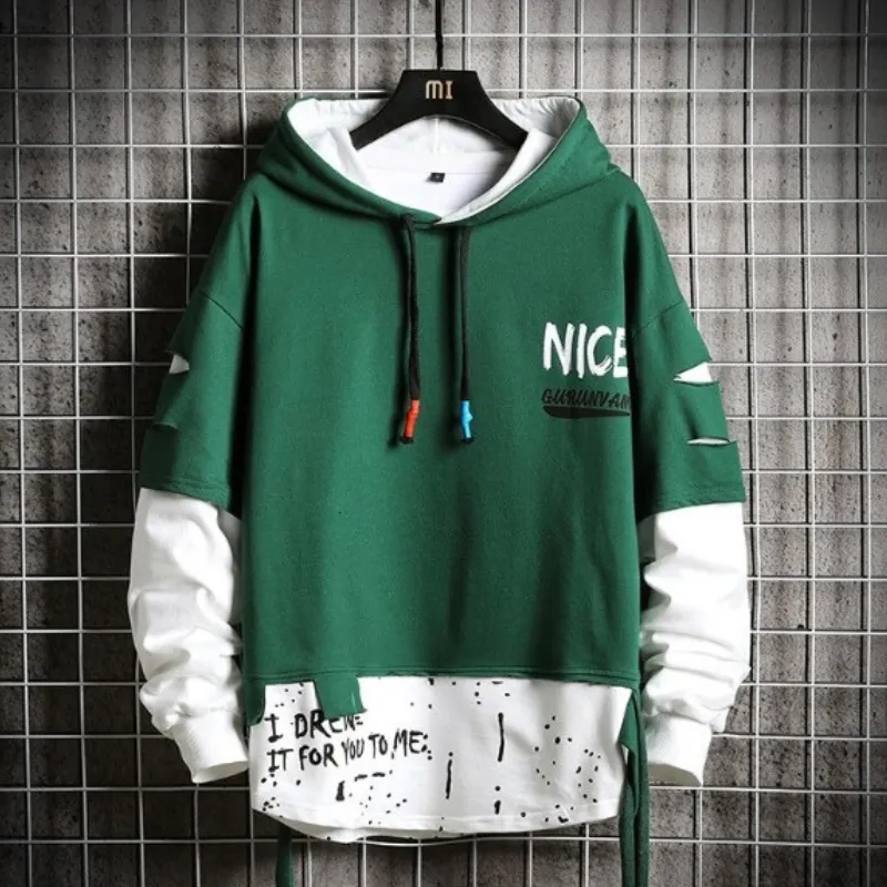 Men's Streetwear Printed Pullover Hoodie