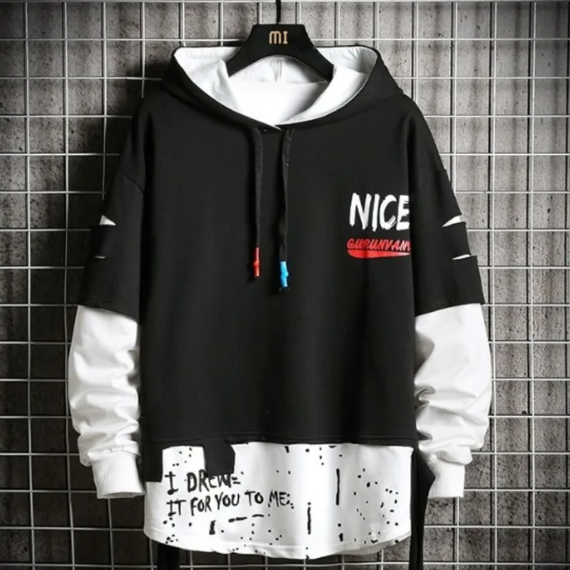 Men's Streetwear Printed Pullover Hoodie