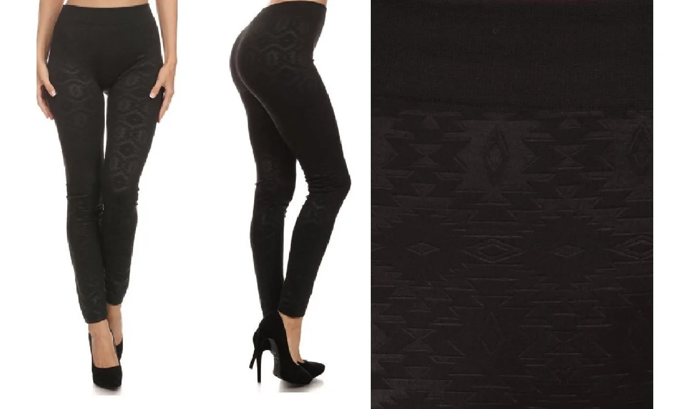 Metallic High Waist Leggings (Black Metallic)