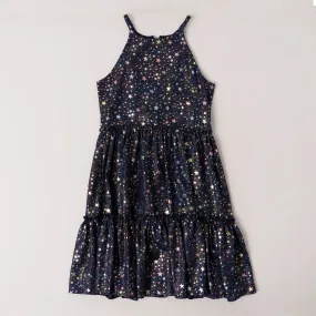 Metallic Star Halter Dress