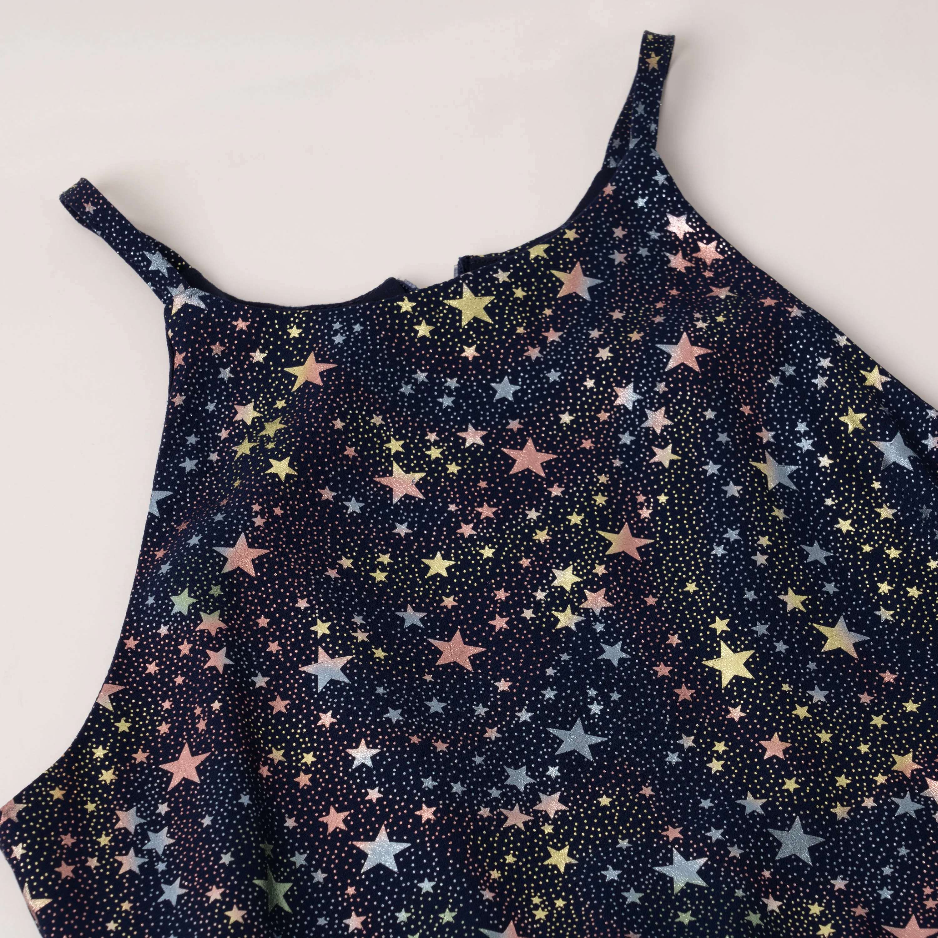 Metallic Star Halter Dress
