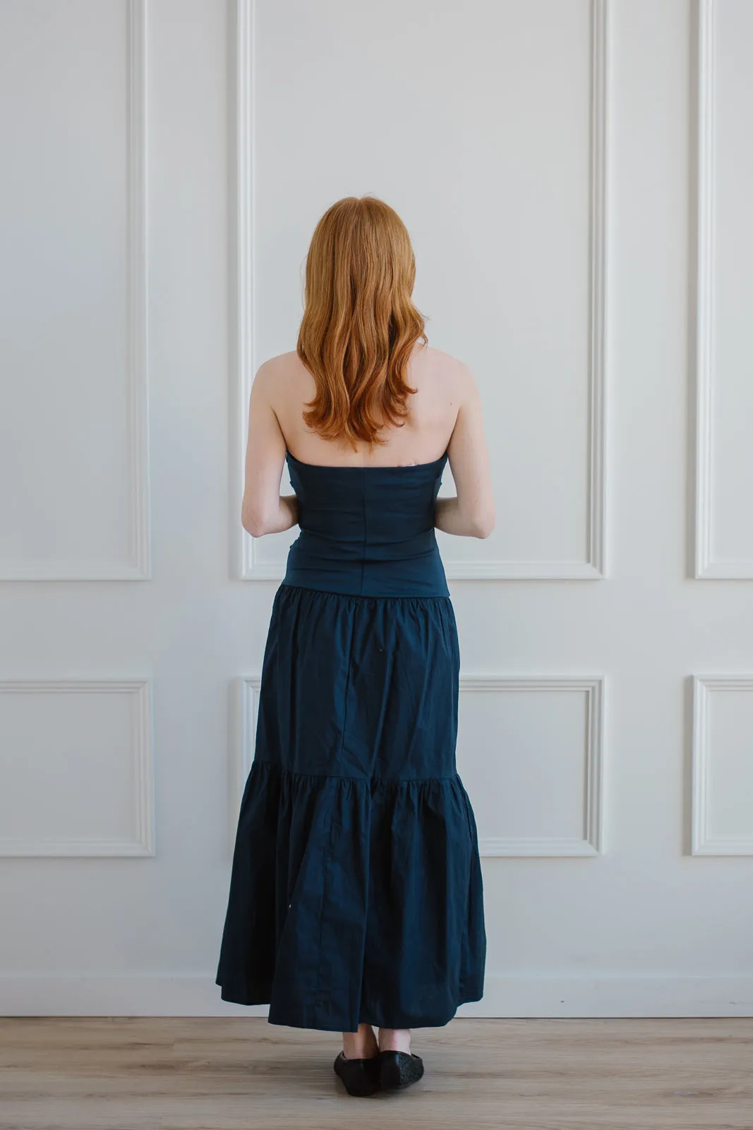 Navy Strapless Maxi