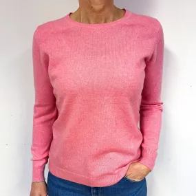 New Bubblegum Pink Cashmere Crew Neck Jumper Medium