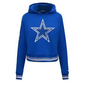 NFL DALLAS COWBOYS RETRO CLASSIC WOMEN'S CROPPED PO HOODIE (DODGER BLUE)