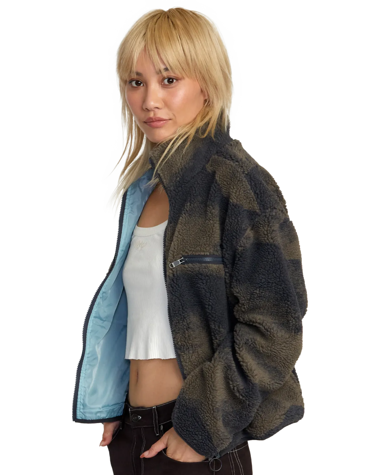 Oh Hush Sherpa Jacket in Green Haze