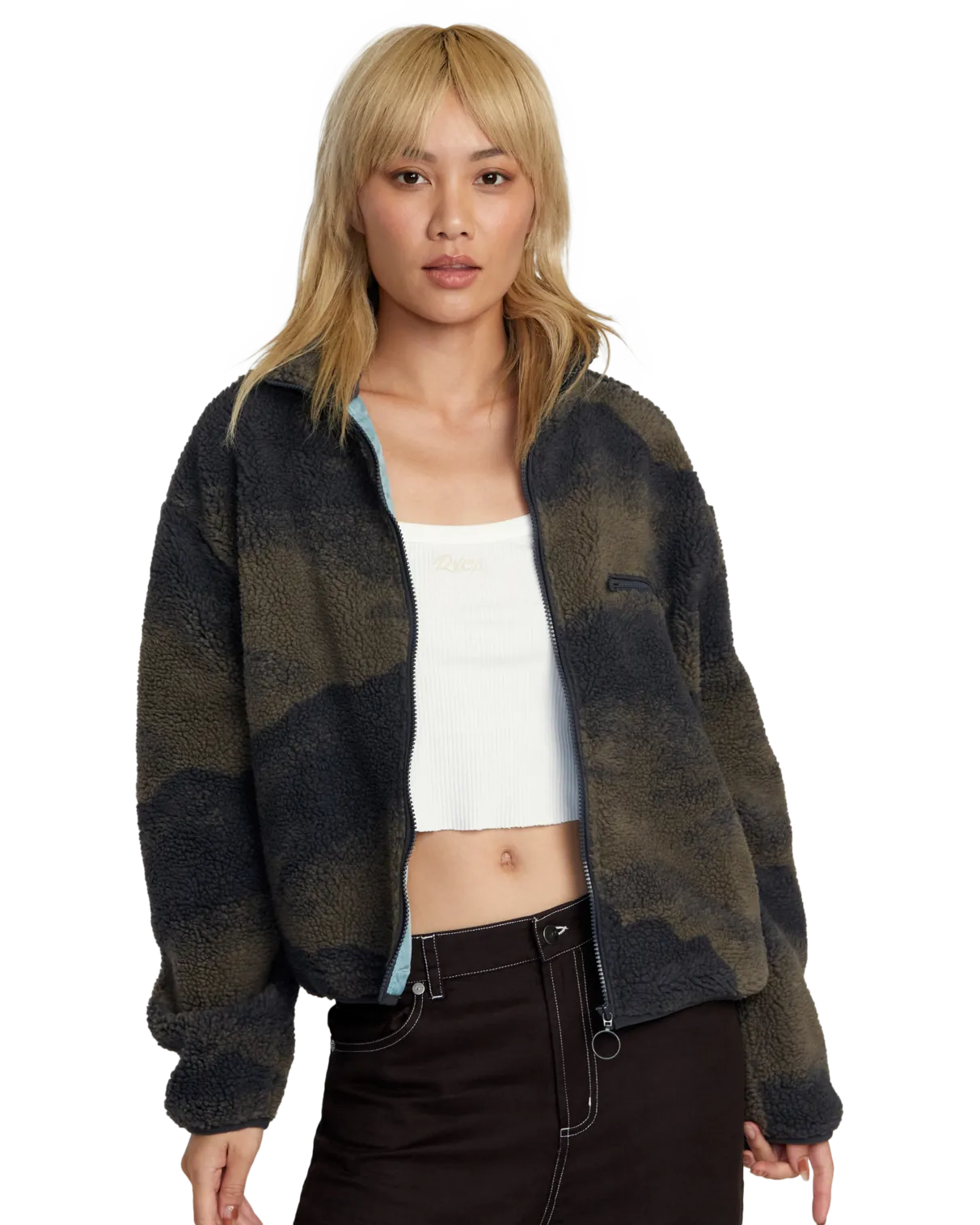 Oh Hush Sherpa Jacket in Green Haze