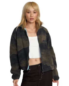 Oh Hush Sherpa Jacket in Green Haze