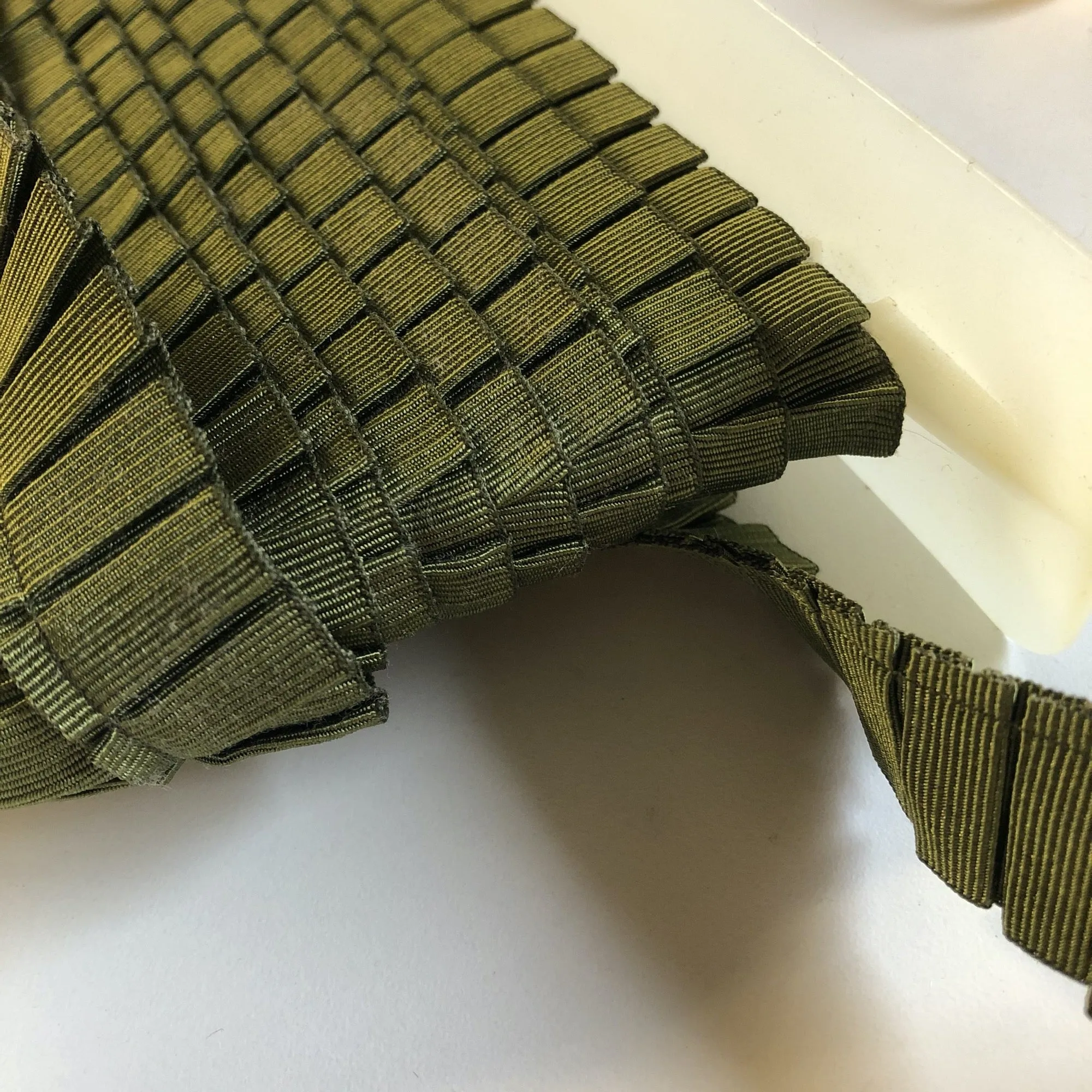Olive High Quality Decorative Pleated Ribbon Trim by the yard
