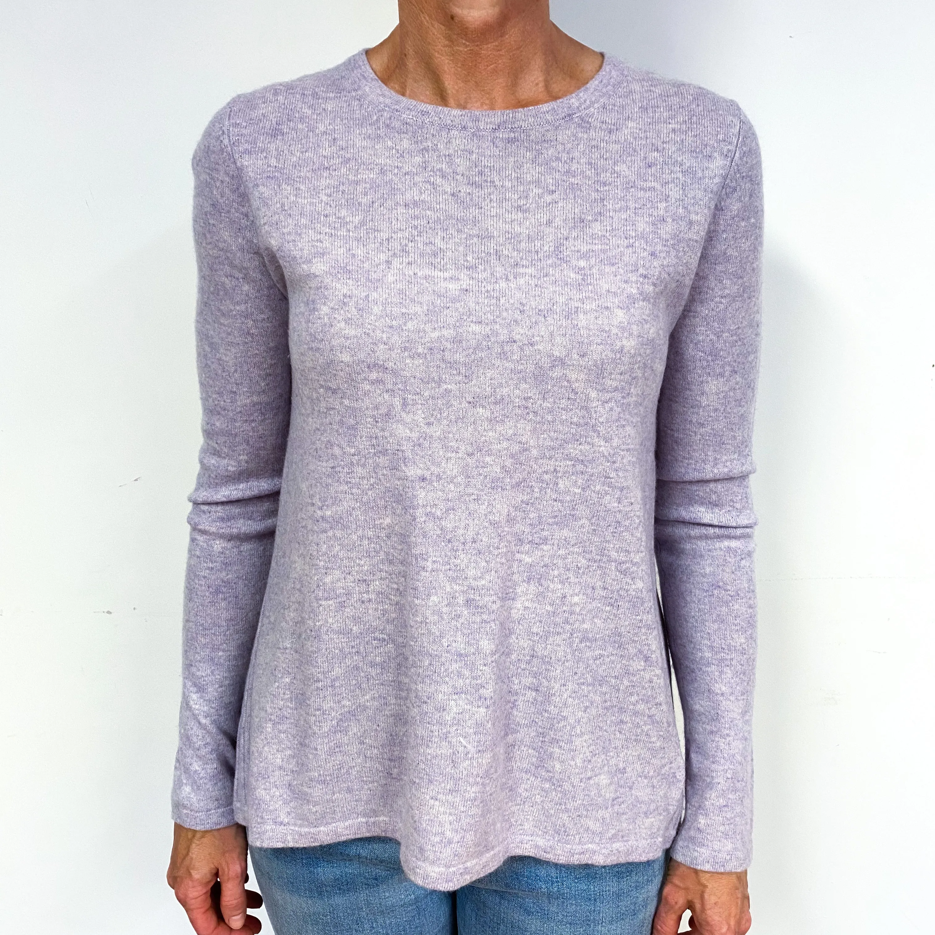 Pale Lavender Slouchy Cashmere Crew Neck Jumper Medium