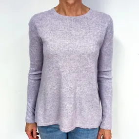 Pale Lavender Slouchy Cashmere Crew Neck Jumper Medium