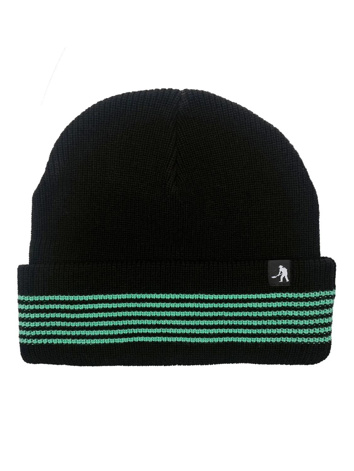 Pass-Port Organic Cotton Stripe Knit Beanie - Black / Green