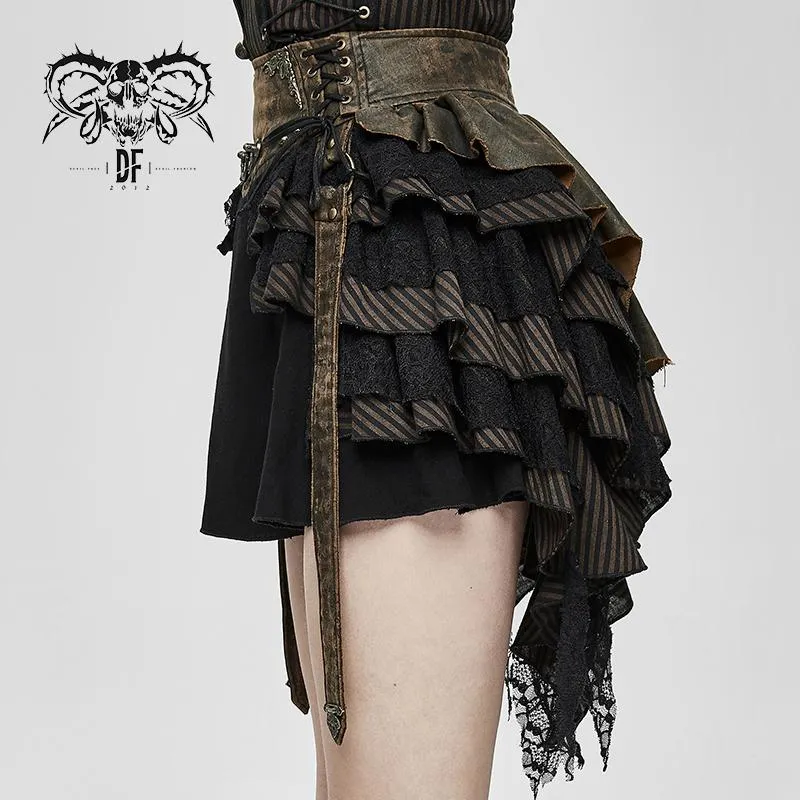'Pendragon' Steampunk Waterfall Skirt