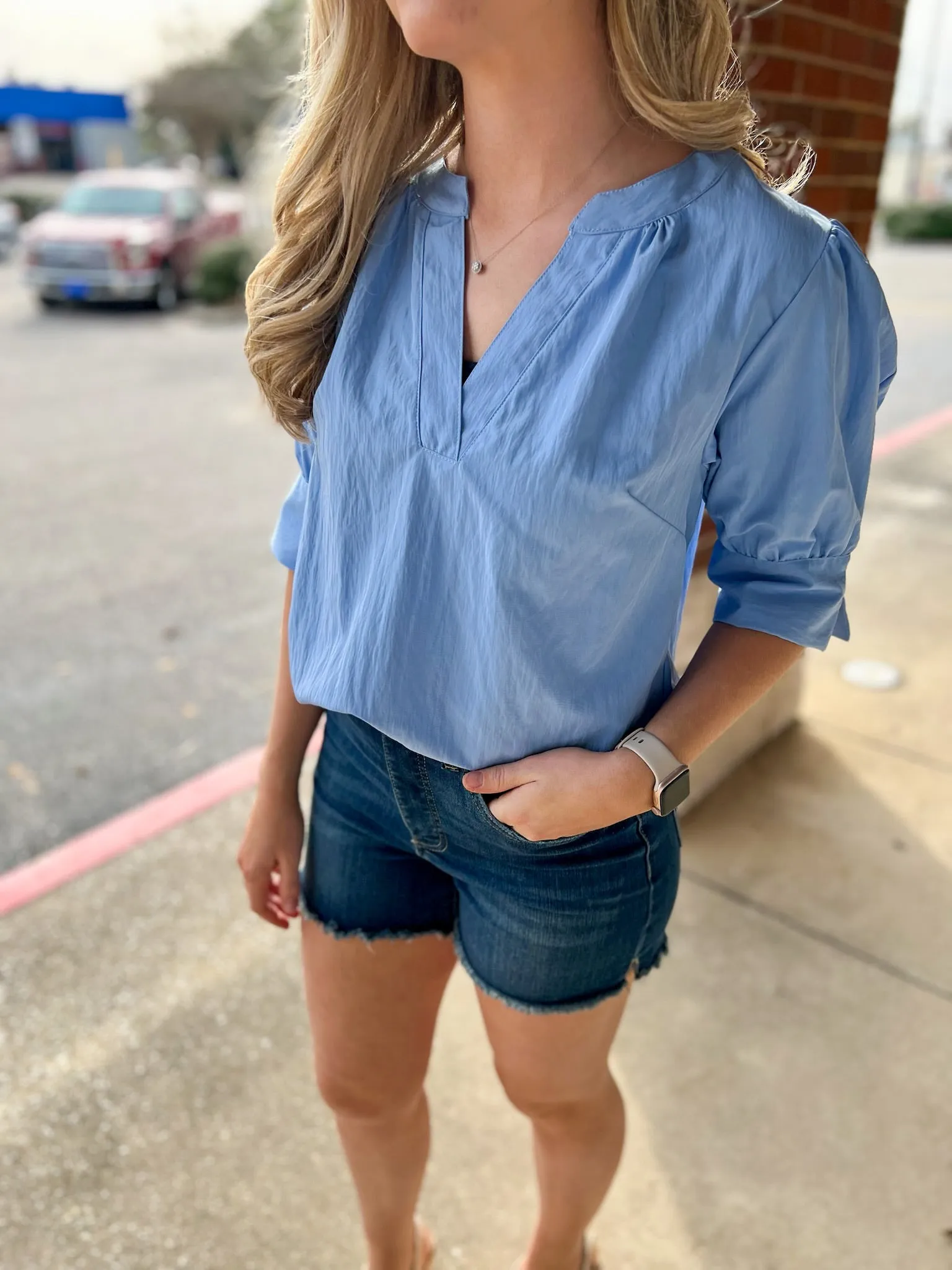 Perfect Harmony Shimmery Puff Sleeve Top