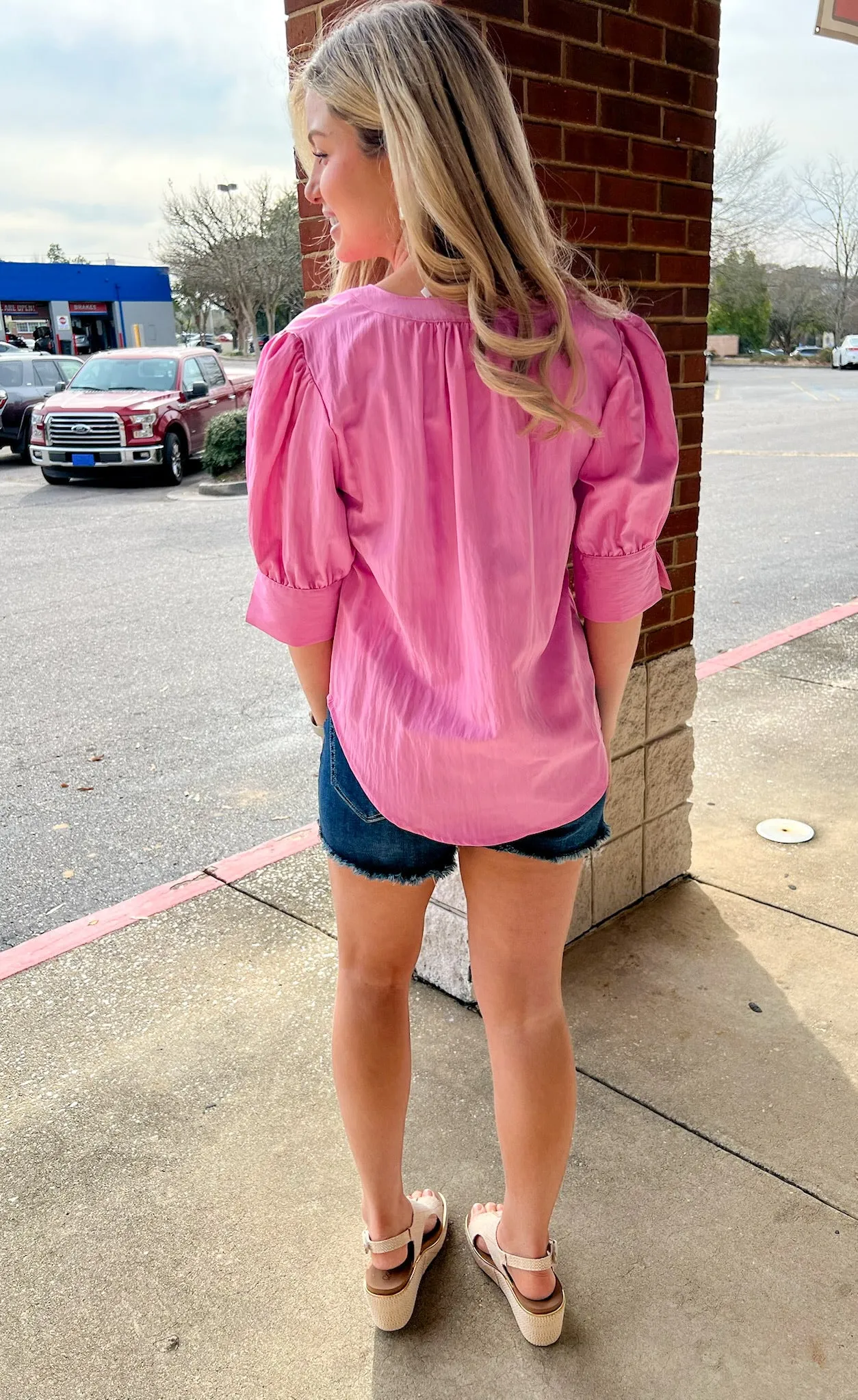 Perfect Harmony Shimmery Puff Sleeve Top