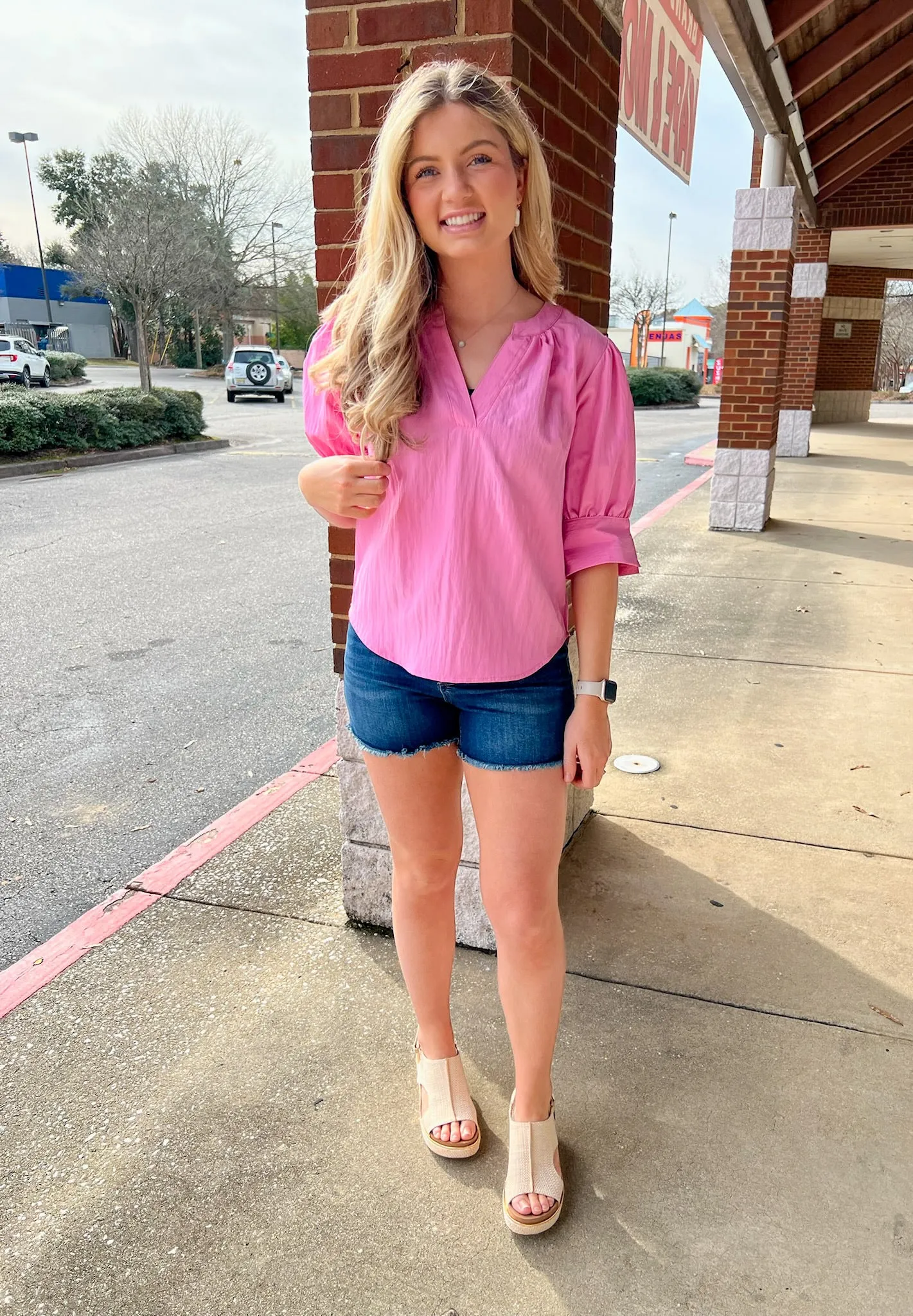 Perfect Harmony Shimmery Puff Sleeve Top