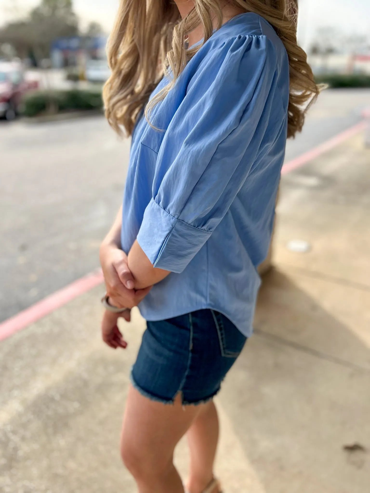 Perfect Harmony Shimmery Puff Sleeve Top