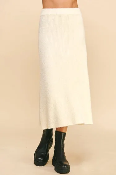Pinch Soft Yarn Maxi Skirt - Cream