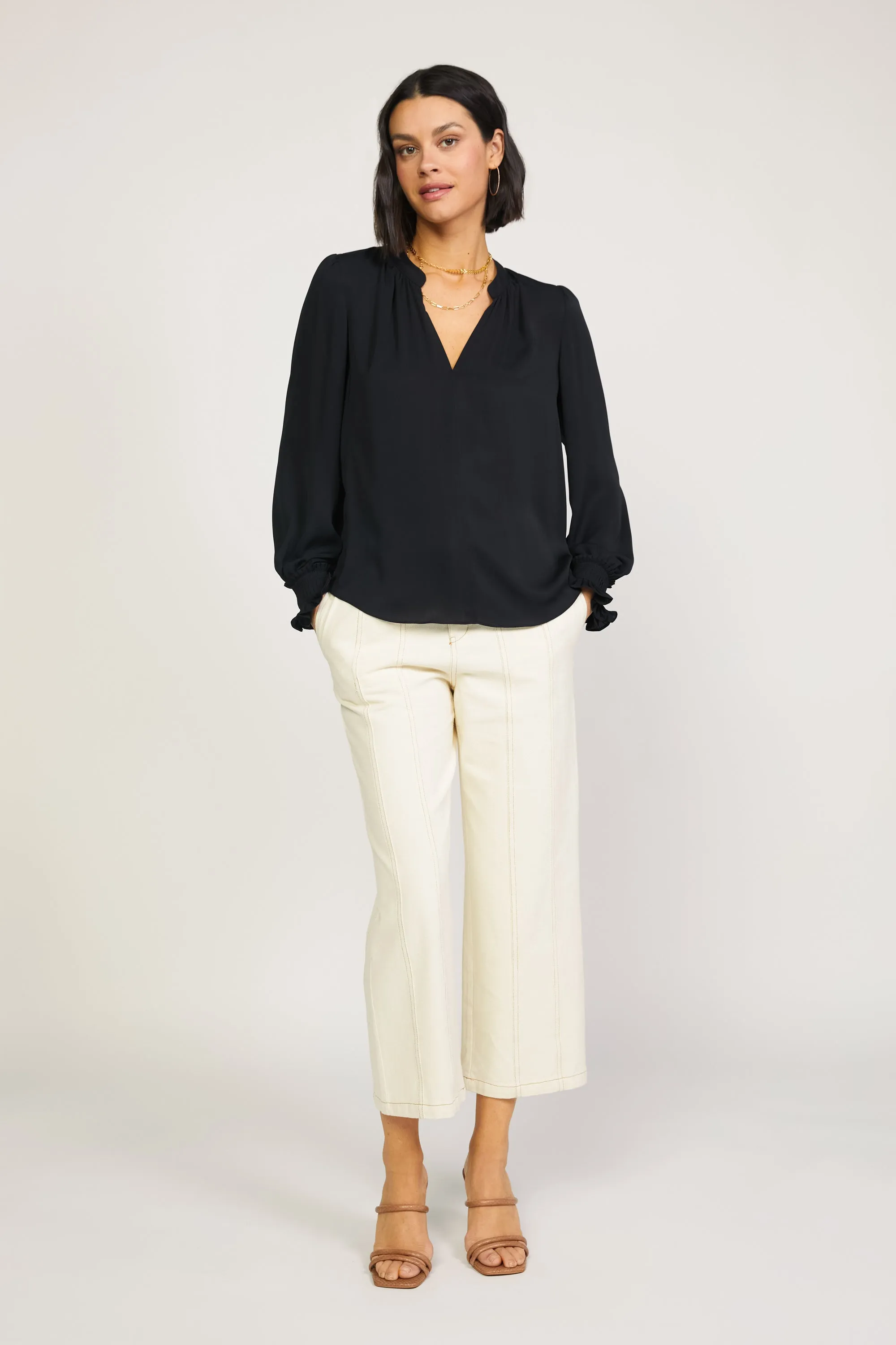 Pleated Cuff Blouse
