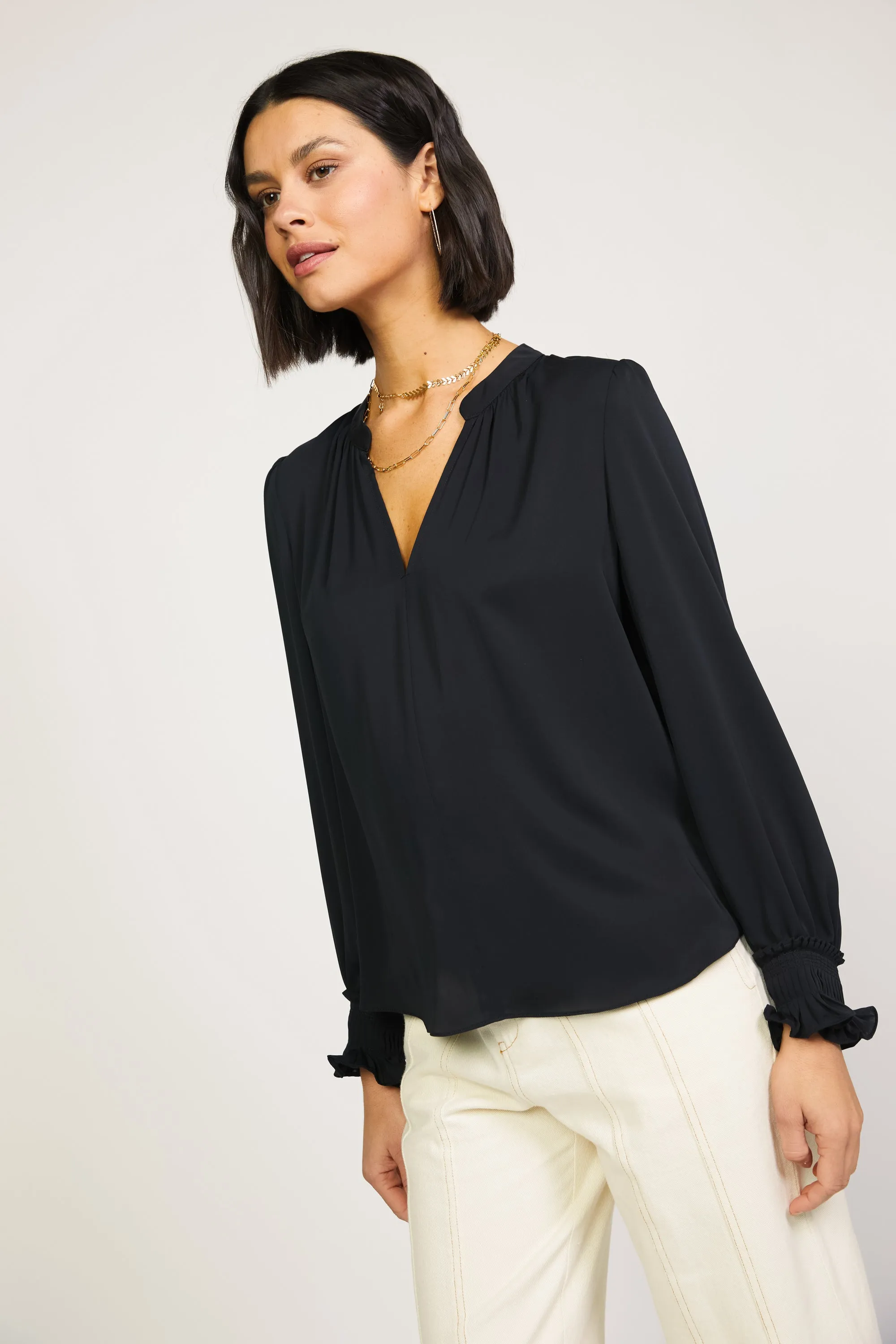 Pleated Cuff Blouse
