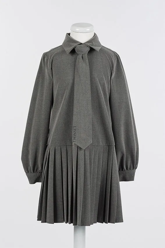 Pleated Dress Shirt with Tie