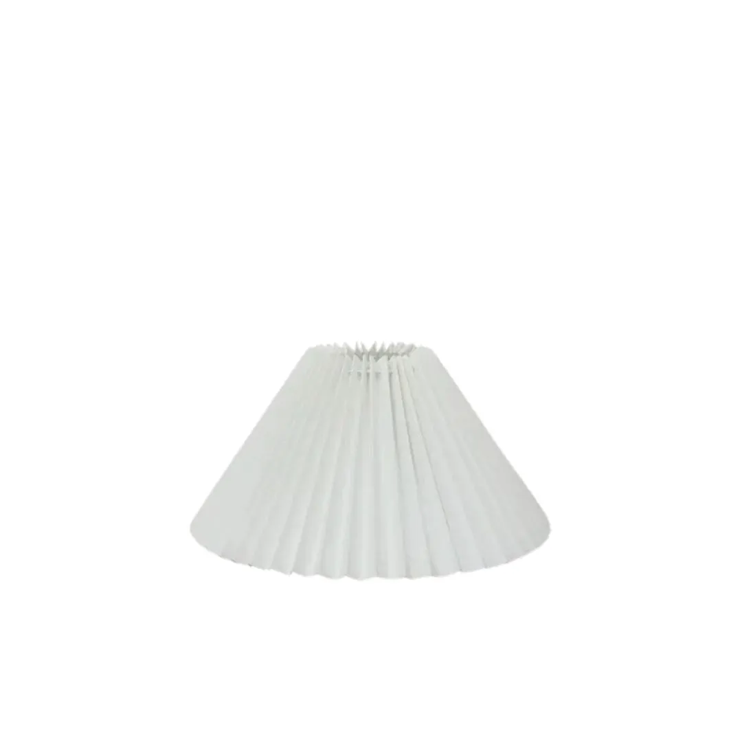 Pleated Linen Shade: White - 35cm