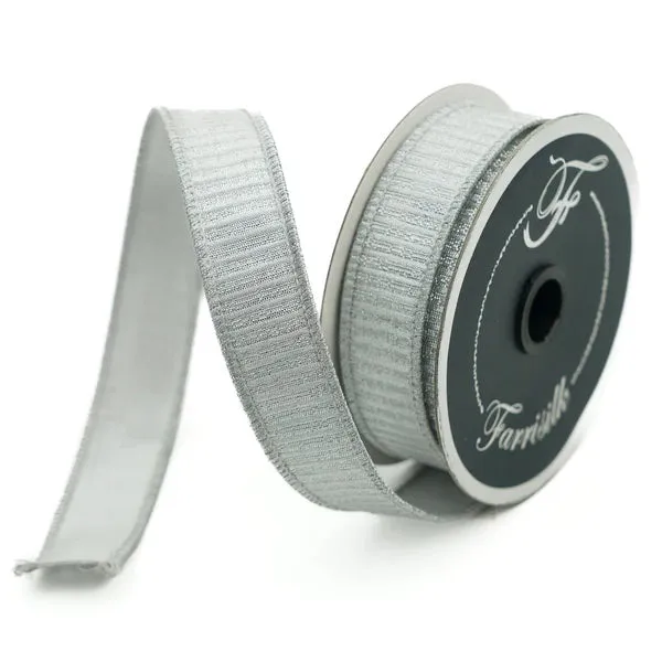 PLEATED METALLIC, 1" x 10 yards, Silver