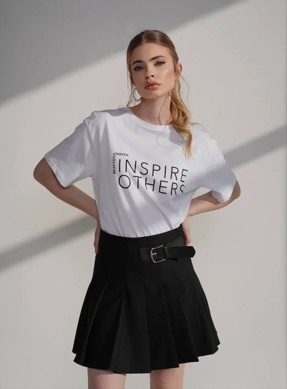Pleated mini skirt