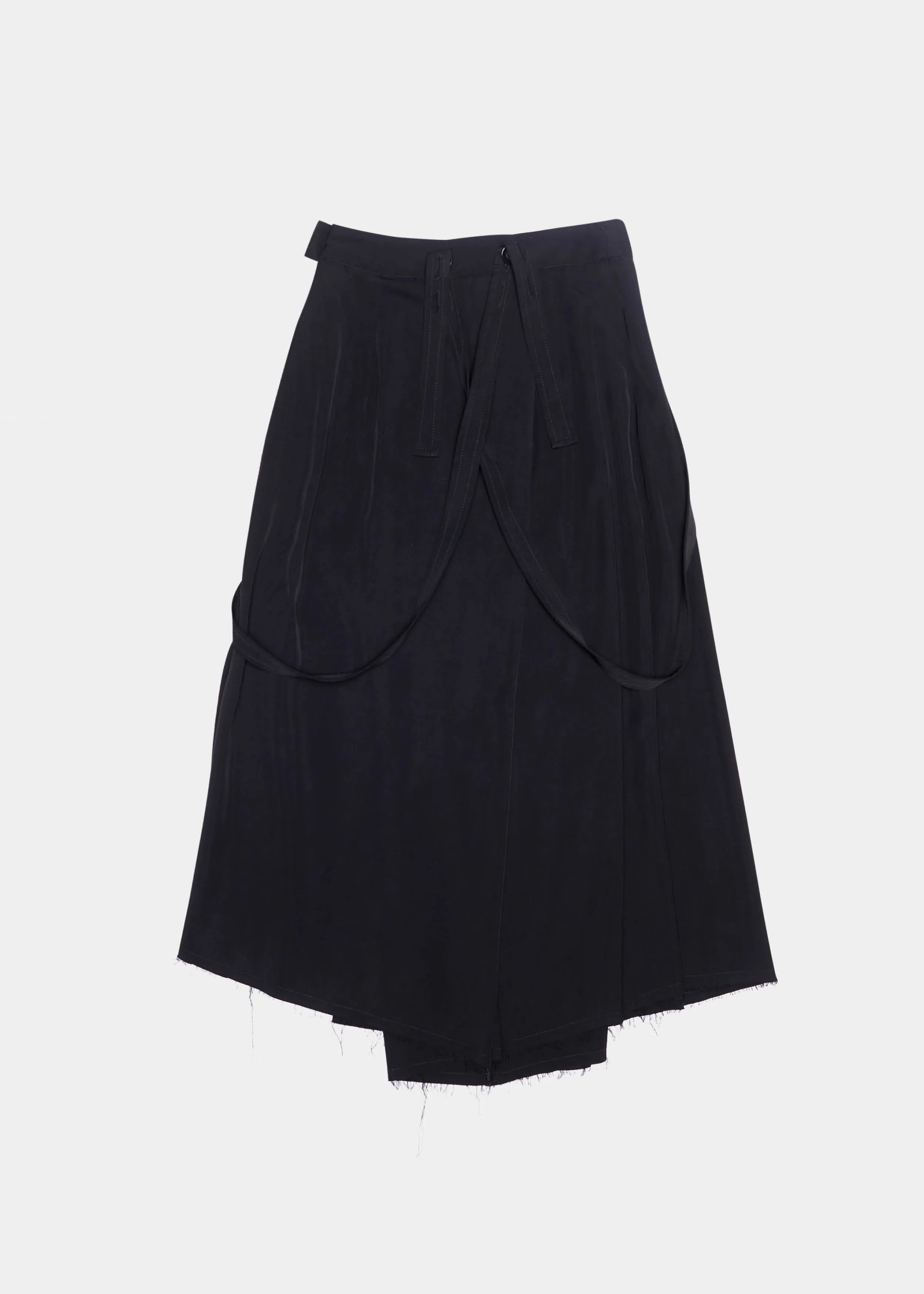 Pleated Skirt - Viscose Gabardine (Black)