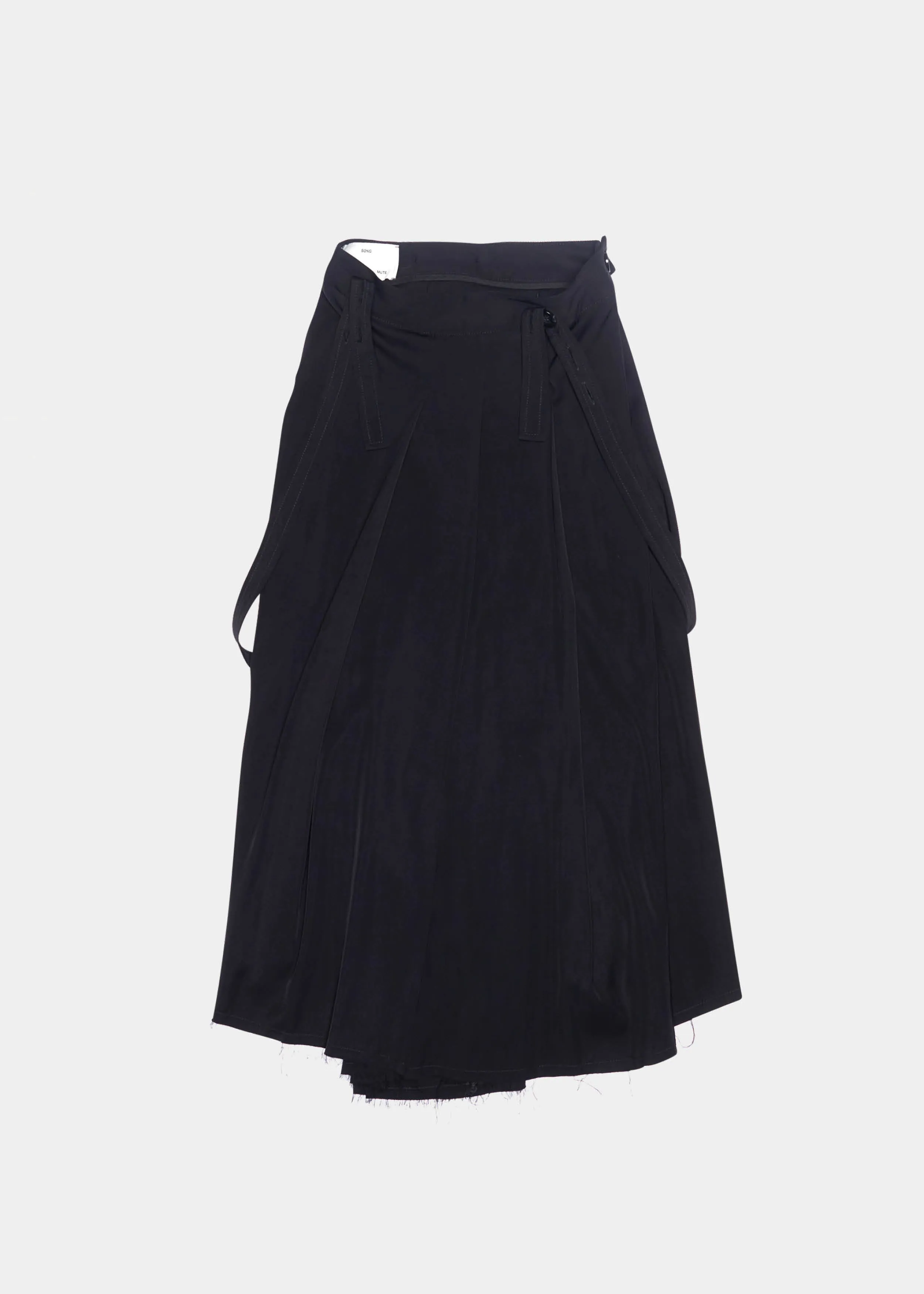 Pleated Skirt - Viscose Gabardine (Black)