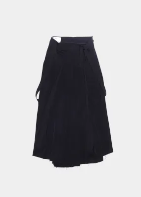 Pleated Skirt - Viscose Gabardine (Black)