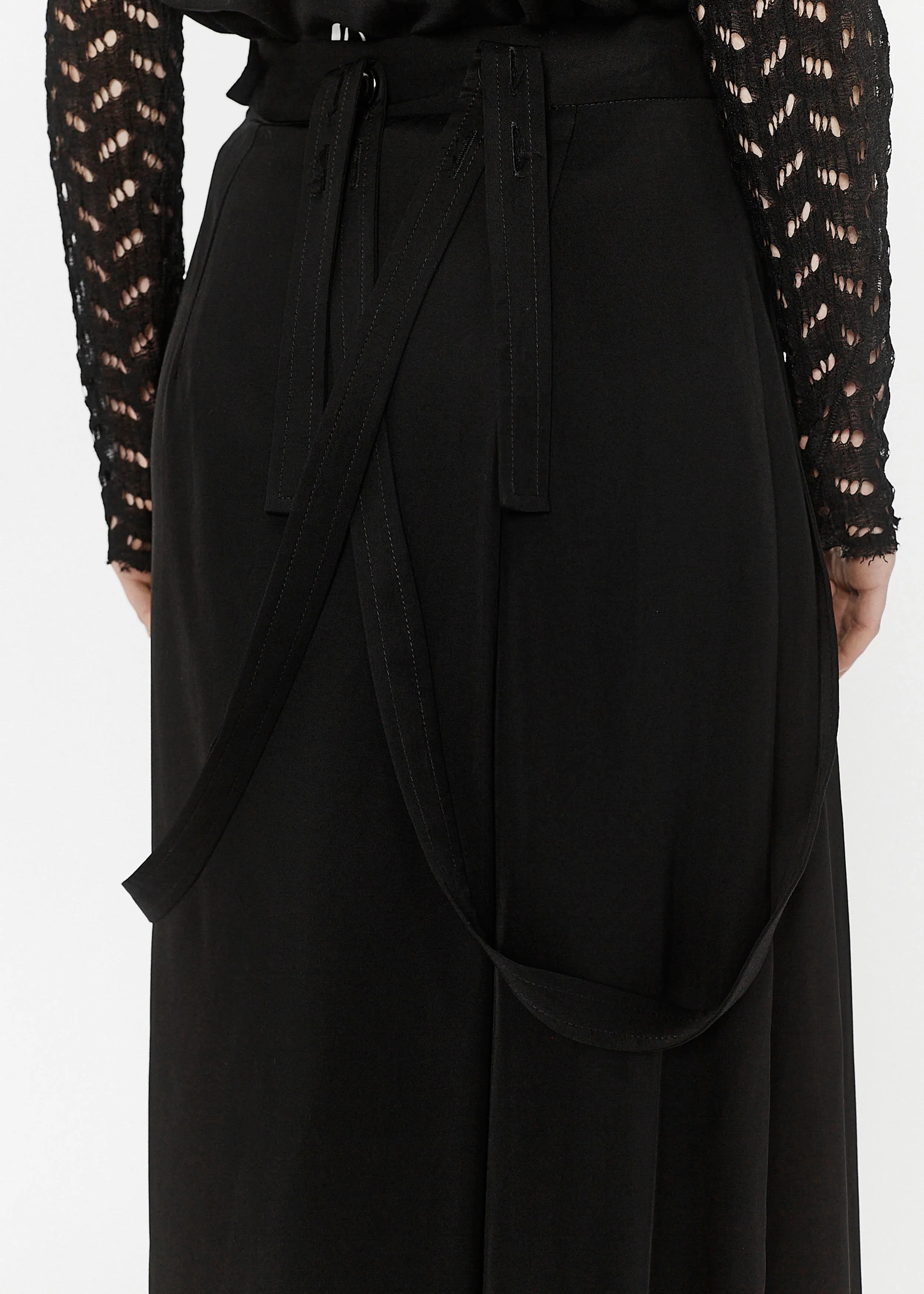 Pleated Skirt - Viscose Gabardine (Black)