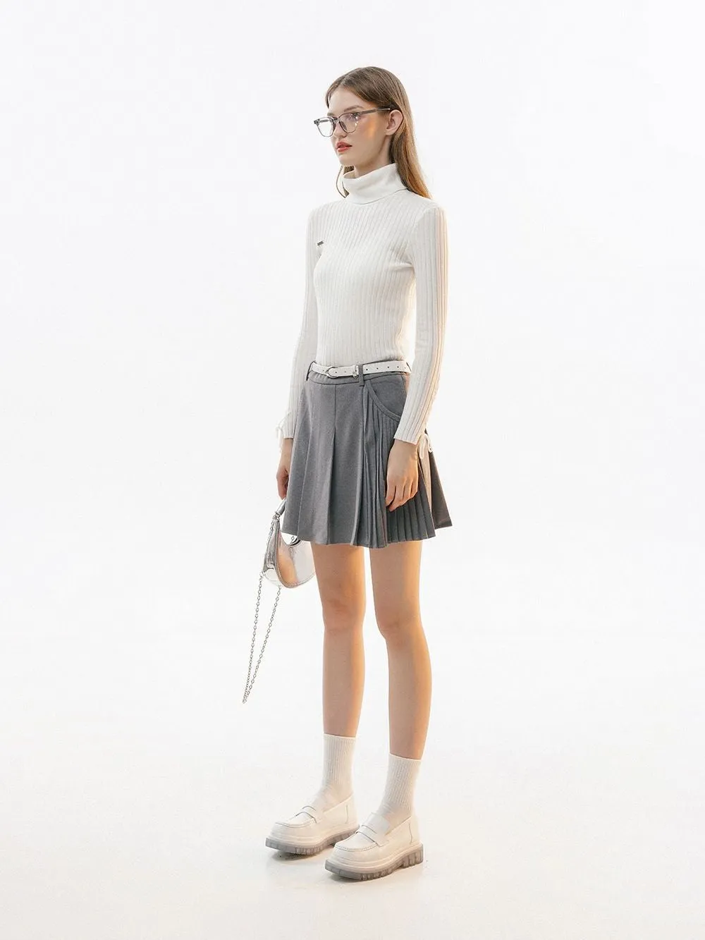Pleats Short Girly Casual Skirt