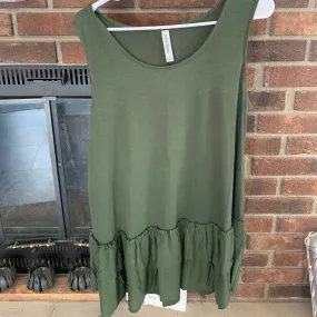 Plus Army Green Ruffle Tunic