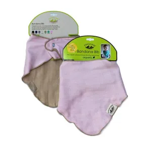 Poncho Baby Organic Bandana Bib - Reversible Pink/Beige