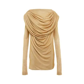 Pre Order:  Draped Metallic Backless Mini Dress
