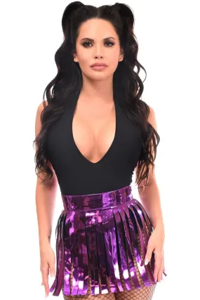 Purple Metallic Fringe Skirt