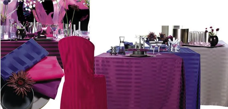 Rectangular Fitted Tablecloth Standard 29" Height Poly Stripe