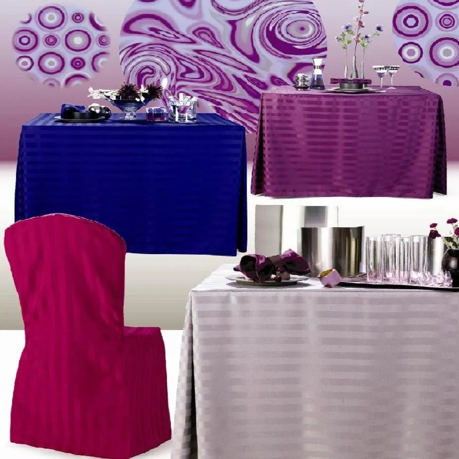 Rectangular Fitted Tablecloth Standard 29" Height Poly Stripe