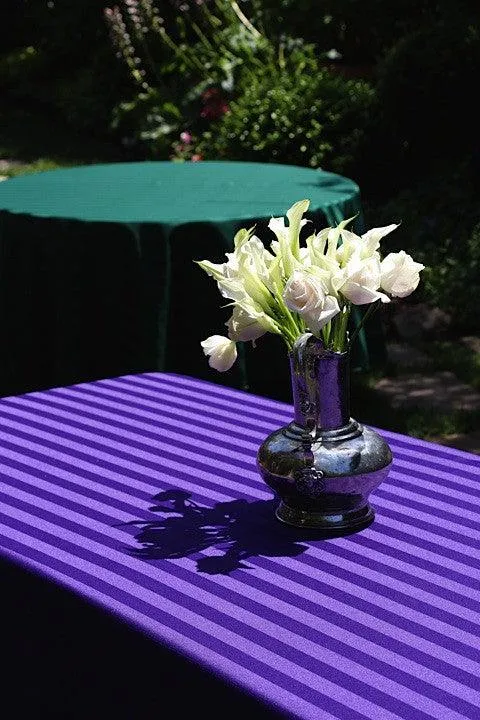 Rectangular Fitted Tablecloth Standard 29" Height Poly Stripe
