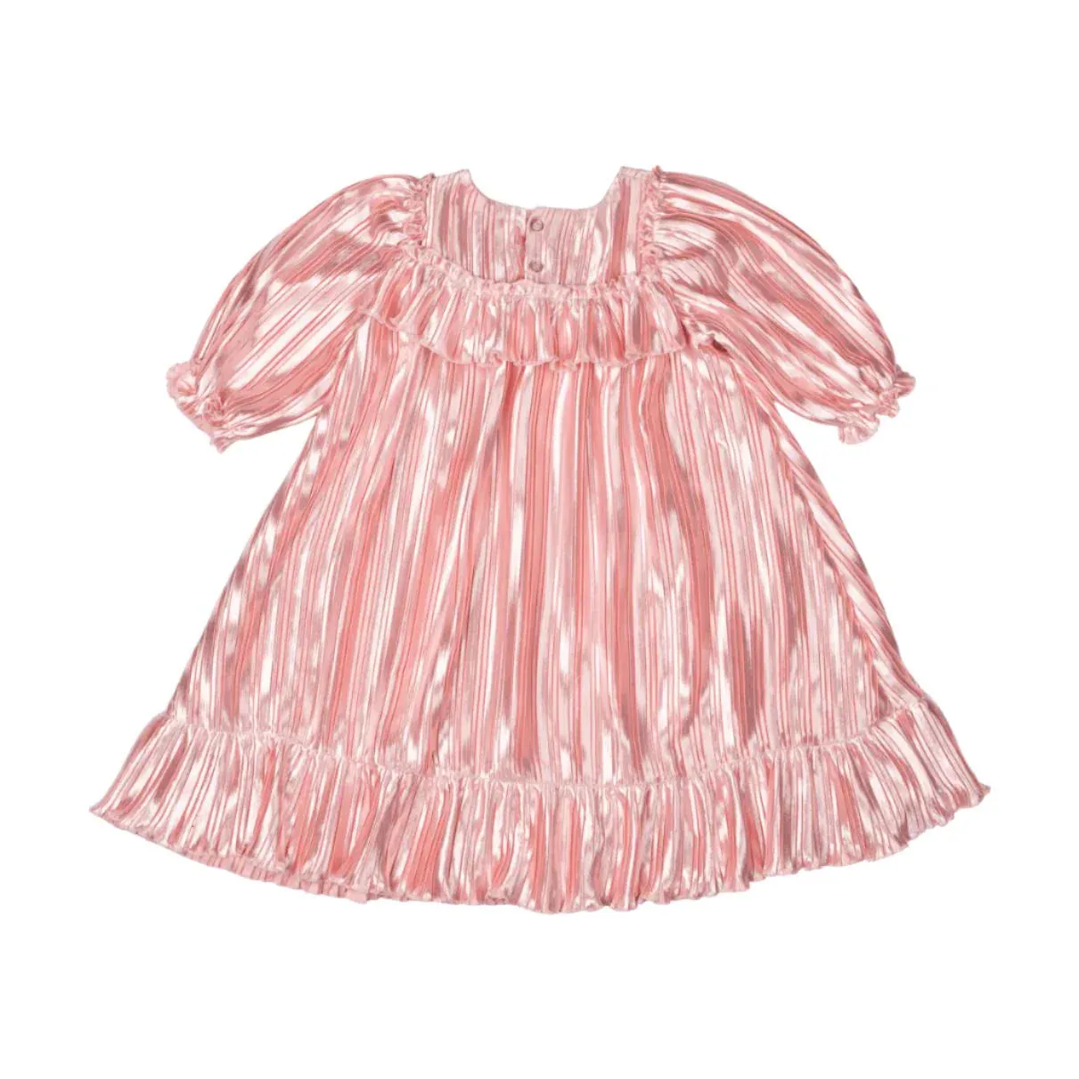 Rock Your Baby Pink Pleated Metallic Dress