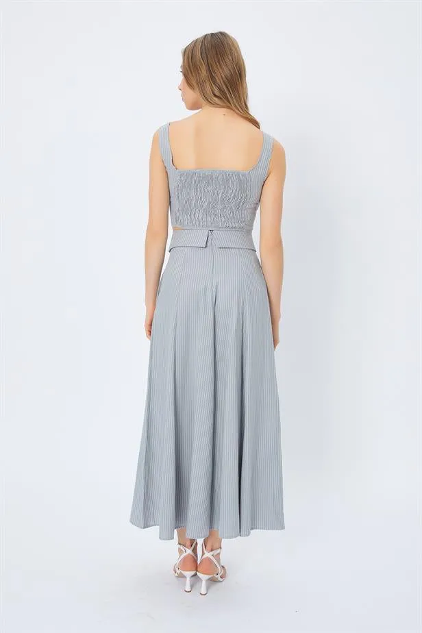 RYN Pocket Long Skirt - GRAY - Rende