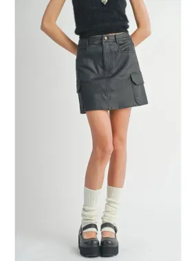 Sadie & Sage Girl On Top Coated Mini Skirt