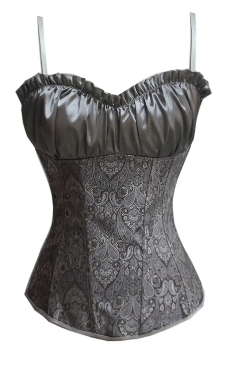 Satin & Paisley Print Corset